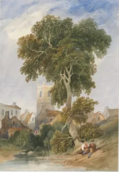 ロングナービレッジ：水彩画、ND [c1830-1840]
