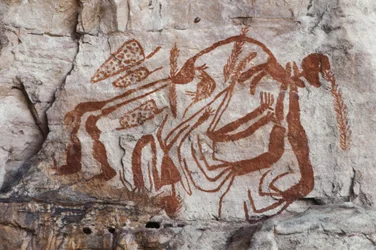 アボリジニの神話、アーネム・ランドのブルングイ（岩絵）。