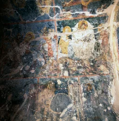 ギリシャ・クレタ島ディアヴァイデのアギオス・ゲオルギオス修道院の天井のフレスコ画（写真