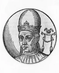 772年からカトリック教会の第95代教皇となったアドリアン1世（700〜795年）の肖像、彫刻画