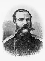 1855年からのロシア皇帝アレクサンドル2世ロマノフ（1818-1881）の肖像、エングレービング
