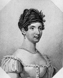 イタリアのソプラノ歌手、アンジェリカ・カタラーニ（1780-1849）の肖像、エングレービング