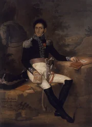 アントニオ・ボンファンティ（1768-1851）の肖像、イタリアの将軍、ゼニによる絵画、油彩、キャンバス、575x42cm