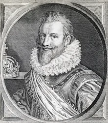 デンマーク・ノルウェー王クリスチャン4世（1588-1648）の肖像（エングレービング