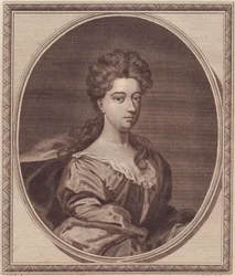マンチェスター公爵夫人グレヴィル・ドディントン（1672-1720）の肖像、G・クネラーの絵画からジョン・ゴールダー（1729-1795）による銅版画