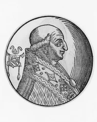 聖グレゴリー2世（669-731）の肖像（715年からのカトリック教会第89代教皇）、エングレーヴィング