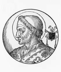 514年からカトリック教会の第52代教皇となった聖ホルミスダス（523年没）の肖像、エングレーヴィング