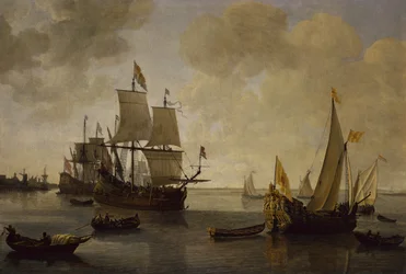 The States Yacht of Prince William II of Orange with other Shipping (oil on canvas)