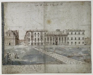 ローマの 18 のビュー: The Collegio di Propaganda Fide recto、1665 年。