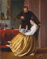 カンバセーションピース、c.1851-52（キャンバスに油彩）
