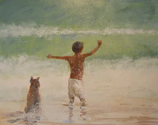 少年とライフガード（犬