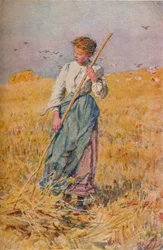 Gleaning Oats、フランス、c1900