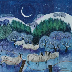 Winter Downland Sheep, 2024（キャンバスにアクリル）