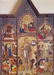 洗礼者聖ヨハネの祭壇画：彼の生涯の場面。ルイス・ボラッサ(1350-1424)の作品。パリ装飾美術博物館