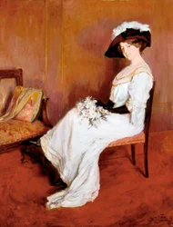 マルタ・ヴィダル夫人の肖像。Lluisa Vidal i Puig (1876-1918)の絵画