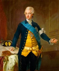 "Porteait du roi Gustave III de Suede (1771-1792)"(スウェーデンのグスタフ3世の肖像）Peinture de Lorenz II Pasch (1733-1805)