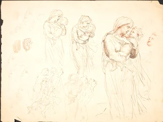 モチーフ「腕の上の子供」の他のスケッチ