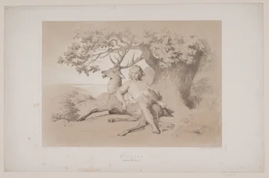 フライト、p。 23、クリスチャン・ウィンザーの「鹿の飛行」の挿絵