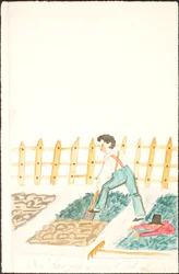 少年のいる菜園