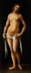 ヴィーナス - ロレンツォ・コスタ（1460-1535）の絵画 - 1515-1517 - 木に油彩 - 174x76 - Szepmuveszeti Muzeum, ブダペスト, ハンガリー