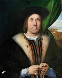 ロザリオを持つ男の肖像、ca 1515-1520。