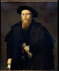 手袋をはめた老紳士の肖像（Liberale da Pinedel?