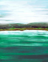穏やかな緑の海景