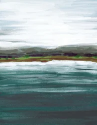 静かな湖の地平線