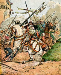 1900年頃、コンピエーニュにおけるジャンヌ・ダルクの捕獲（イラスト）