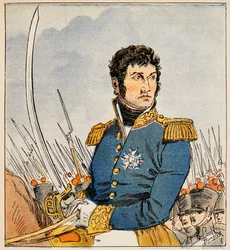 エマニュエル・ド・ラス・ケース伯爵（1766-1842）の著書『聖ヘレネの記念』に掲載されたボンブル・ルイ（1862-1927）のイラスト。モンテベロ公爵の牧童ジャン・ランヌ（1769-1809）の肖像、プライベート・コレクション