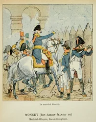 エマニュエル・ド・ラス・ケース伯爵（1766-1842）の著書『聖ヘレネの記念』に掲載されたボンブル・ルイ（1862-1927）のイラスト。ボン・アドリアン・ジャノ・デ・モンシー侯爵（1754-1842）、コネリアーノ公爵、プライベート・コレクション