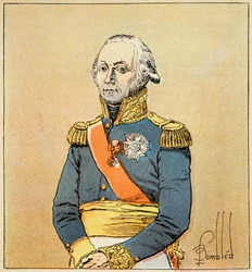 エマニュエル・ド・ラス・ケース伯爵（1766-1842）の著書『聖ヘレネの記念』に掲載されたボンブル・ルイ（1862-1927）のイラスト。ヴァルミー公フランソワ・クリストフ・ケレルマン侯爵（1735-1820）の肖像、個人蔵