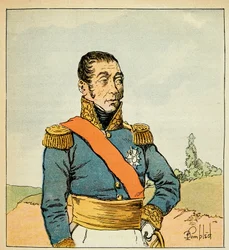 エマニュエル・ド・ラス・ケース伯爵（1766-1842）の著書『聖ヘレネの記念』に掲載されたボンブル・ルイ（1862-1927）のイラスト。Marechal Emmanuel de Grouchy (1766-1847)の肖像、プライベート・コレクション