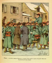 ルイ・ボンブルド（1862-1927）の輝かしい「グルネスト」ことウジェーヌ・セルジュの陸軍（独仏戦争、1870-1871年の戦い）を描いた作品。シャニーでは、42日の行進が声楽コンサートで祝われ、大佐であるコレックの昇進を野外で祝う。