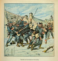 ルイ・ボンブルド（1862-1927）が挿絵を描いたグルネストことウジェーヌ・セルジェントの「ロワール軍」（独仏戦争、1870年から1871年のキャンペーン）。1870年のプロシア軍とフランス軍の戦闘、個人蔵