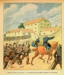 ルイ・ボンブルド（1862-1927）が描いたユージン・セルジュ（グレネスト）の東部軍（独仏戦争、1870-1871年のキャンペーン）。10月30日のDijon市の防衛戦