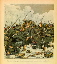 ルイ・ボンブルド（1862-1927）が描いた、グルネストと呼ばれるユージン・セルジュの東部軍（独仏戦争、1870-1871年のキャンペーン）。1月18日