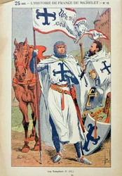 テンプル騎士団、ジュールミシュレ（1798-1874）による「歴史フランス」のイラストc.1900