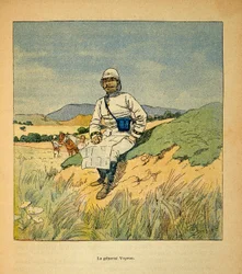 Henri Galli dit Galllichet (1854-1922)著、Louis Bombled (1862-1927)絵による「マダガスカルの戦争-1885-1895年のフランス遠征の逸話史」。ボイロン将軍（1838-1921）の肖像、個人蔵