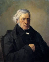 哲学者ヴィクトル・クーサン（1792-1867）の肖像 ルイ・クロード・ムショ（1830-1891）の絵画。19世紀の作品。薄暗い。0.73 x 0.60 m - 哲学者ヴィクトル・クーサン（1792-1867）の肖像。ルイ・クロード・ムショー（1830-1891）作の絵画。19世紀。0.73 x