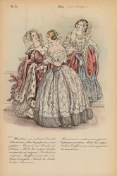 フランスのファッション：1839年、ルイ・フィリップ（カラーリトグラフ）