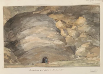 Exterior van grot サンタ・マリア・カペラ 前号の洞窟の外観（題名） イタリア、シチリア、マルタの旅 - 1778 (シリーズタイトル)