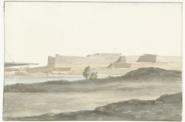 バルレッタ港の城の眺め Vue du Château, qui domine le port de Barletta (オブジェクトのタイトル) イタリアの航海、シチリアとマルテの航海 - 1778年（シリーズタイトル）