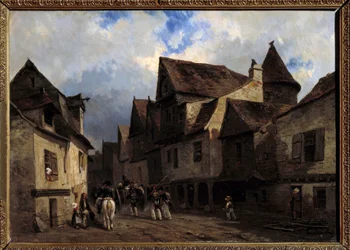 ブルトン村通り ルイ・ガブリエル・ユージン・イサビー（1803-1886）の絵画 19世紀 オルレアン、ボザール美術館蔵