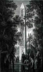 Jean Antoine Pierron (fl.1780-1812)作、パリのLetronne社から出版された「Voyage Pittoresque」の第3巻に掲載されたMathariyyahのオベリスク。