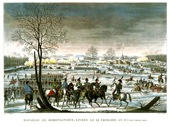エドムボヴィネット（1767-1832）によって刻まれたホーエンリンデンの戦い、12フリメール、9年（1800年12月3日）（アクアチント）