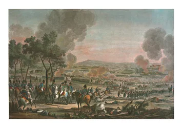 1809年7月7日のワグラム付近の戦い（1850年頃）。  