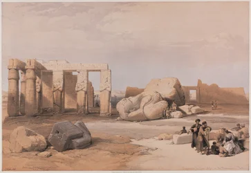 エジプトとヌビア、ボリュームII：記念碑での大巨像の断片、テーベ、1847年。