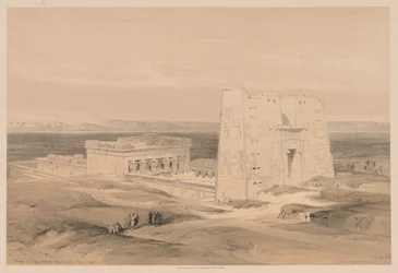 エジプトとヌビア：ボリュームI-No. 34、エドフー神殿。古代アポリノポリス、上部エジプト、1838年。