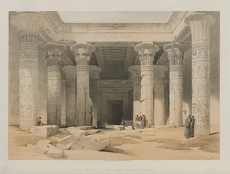 エジプトとヌビア、ボリュームI：1847年、ヌビアのフィラエ神殿の大ポルティコ。